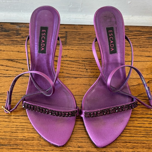Escada Women's Violet Strappy Heels - Picture 6 of 8